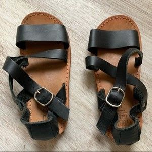 Zara Baby Black Strappy Sandals, Size 24 Months